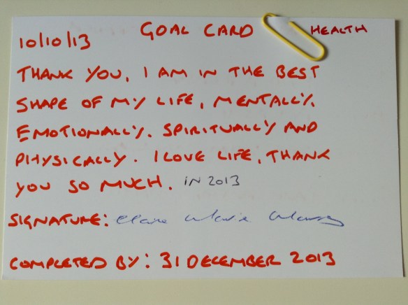 Clarabelle's Goal Card