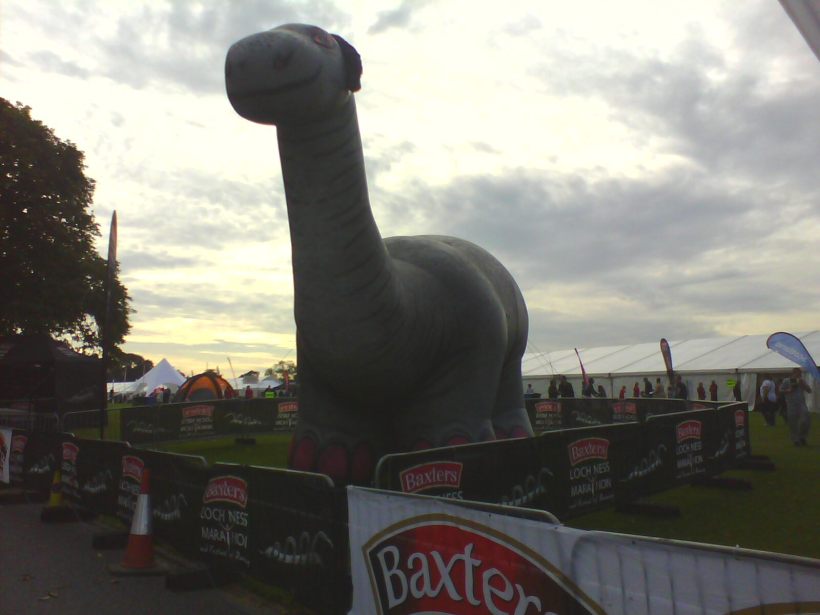 Nessie at the marathon finish line