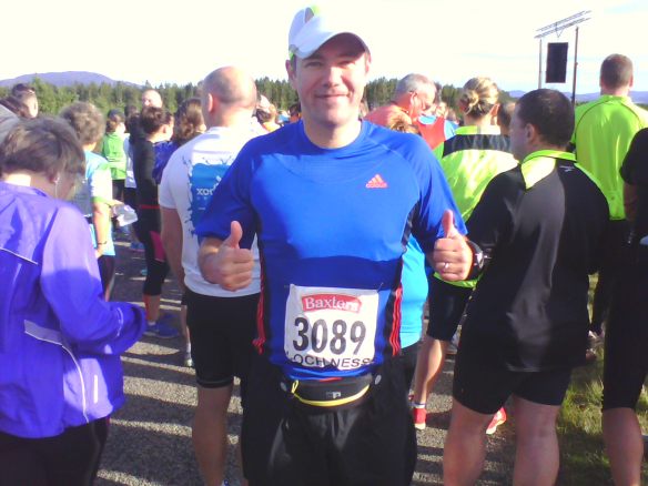 Jamie Haugh at the marathon start line